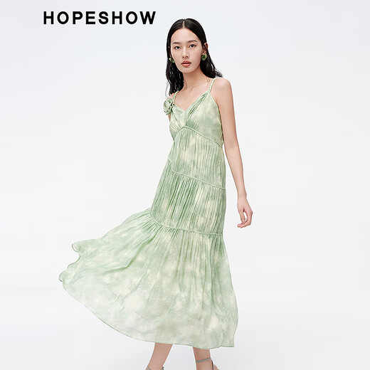 
Hongshe Mall same vacation style suspender skirt for summer 2024 new women's clothing, knitted twisted V-neck high-end dress, Jiangnan Yanyu K687 M