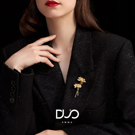 Two Snows and Three Eights Goddess Day Gift Sunflower Brooch Women's Light Luxury High-end High-end Cheongsam Pin High-End Exquisite Sunflower Brooch