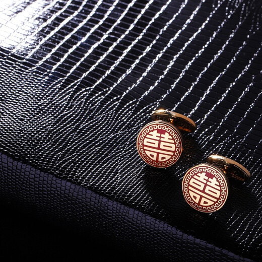 KFLK happy Chinese style cufflinks French shirt high-end golden groom's shirt sleeve nails light luxury men's metal cuff buttons engraving custom CufflinksK042