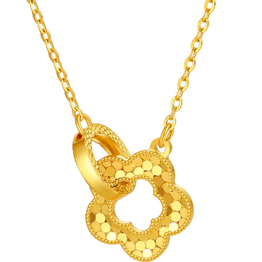 Saturday Blessing Gold Necklace Female Flower Beauty Pure Gold Pendant Birthday Gift Price A0612362 Approximately 3.34g 40+5cm