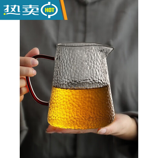 Gran capacidad 500 Copa feria Dispositivo de té engrosado de vidrio Gran parte del martillo japonés Copa masculina Té Té del mar Retón de té 1421 tazón de lluvia anochecer 200 ml