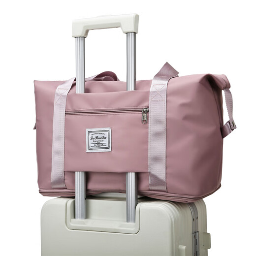 Bona Cloud Travel Bag Backpack for Men and Women Large Capacity Short Distance Portable Travel Bag Luggage Storage Bag One Shoulder Can Tie Rod Sakura Pink