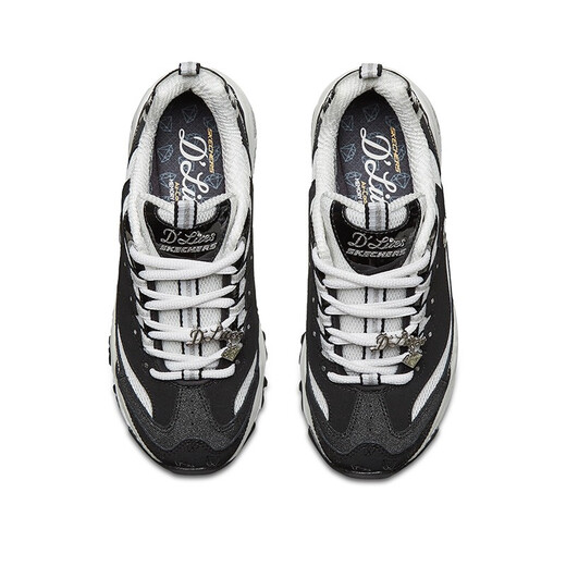 Skechers 10th Anniversary Diamond Demorative Edition Panda Shoes Depored Sports and Casual обуви высокопроизводительные дышащие туфли Daddy Women 12241/BKW Diamond Model-Black/White 38