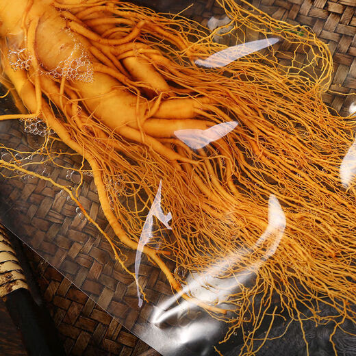 Pékin Tongrentang Jilin Ginseng Changbaisishan Ginseng frais du ginseng frais nord-est rempli de gros vin (le poids brut par branche est d'environ 50 grammes)