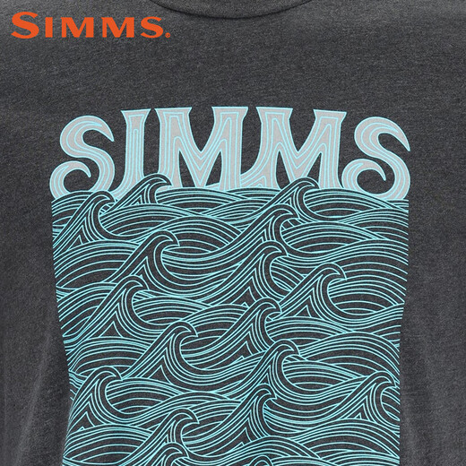 SIMMS new American SIMMS spring and summer short-sleeved T-shirt men's breathable and comfortable versatile Luye fishing suit T-shirt top imported 13782 short-sleeved/carbon black S