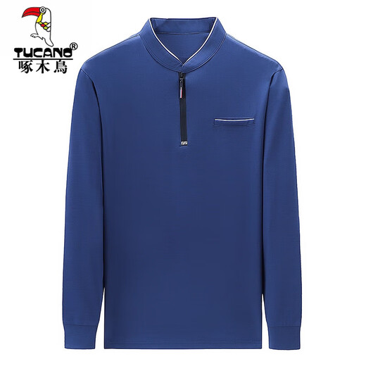 T-shirt à manches longues pour hommes à manches longues de l'âge moyen de l'âge moyen 2025 Spring et automne d'automne Coll de collier de base à moitié à glissière Shirt 6623 Rose Red M 16590-120Jin [Jin est égal à 0,5 kg]