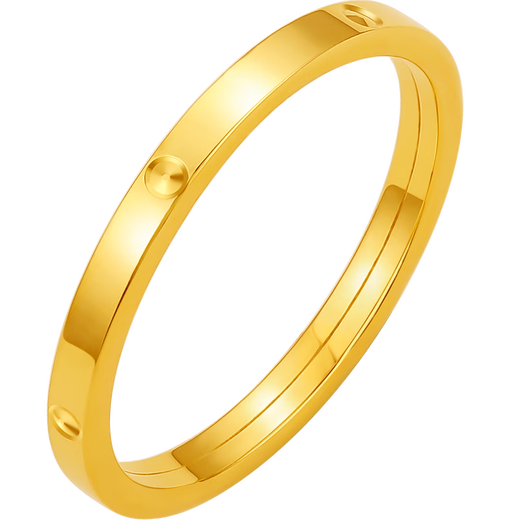 Saturday Fortune 18K gold ring for women, interlocking colored gold plain ring, yellow 18K gold, size 11, birthday gift