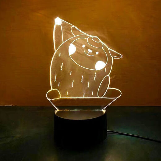 Qingye Egg Party 3D Night Light Baker Dongdong Sheep Apple Периферийная кукла окружающая среда детское подарка на день рождения 3899-5 Zizai Bear Black Bottom 16 Colors Перезаряжаемая модель