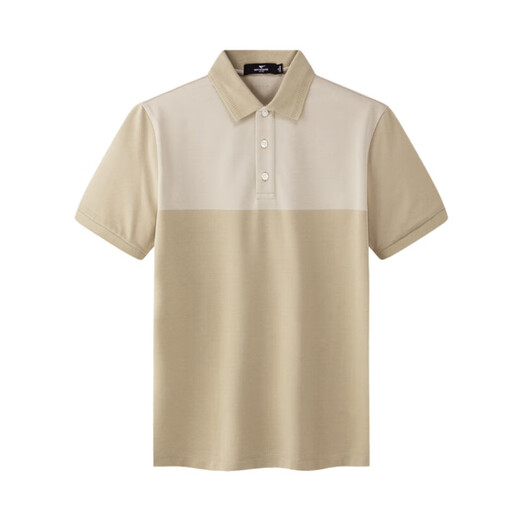 Siete lobo [lavable a máquina + 9.6% que contiene seda de morera] Polo de manga corta Summer Nuevo lana de seda Micro-deslizamiento Top 701 (caqui) l 170/88a