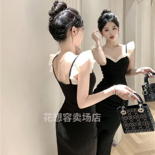 Tender dress for women party evening dress for women high-end small French little black skirt new fashionable pure desire sexy skirt black [high quality] M [recommended 95-105 Jin [Jin equals about 0.5 kg]]