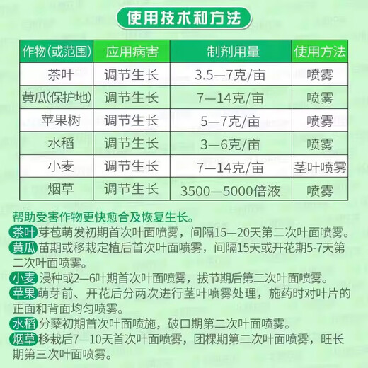 Bihu German Gibberellic Acid Indo-B Brassinoids Preserve Flowers and Fruits and Antidote Drug-Injurious Plant Growth Regulator 20g