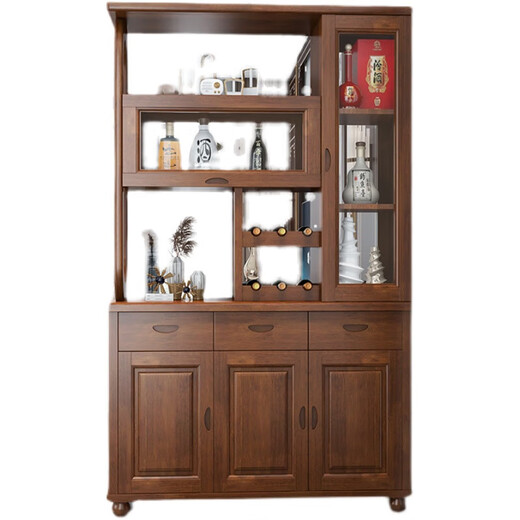 
Chen Fei's living room partition cabinet porch shoe cabinet Chinese double-sided solid wood wine cabinet against the wall wine rack entering the door room hall cabinet screen entering the door 9902#1.2 meters [Walnut color] Assembly Frame structure