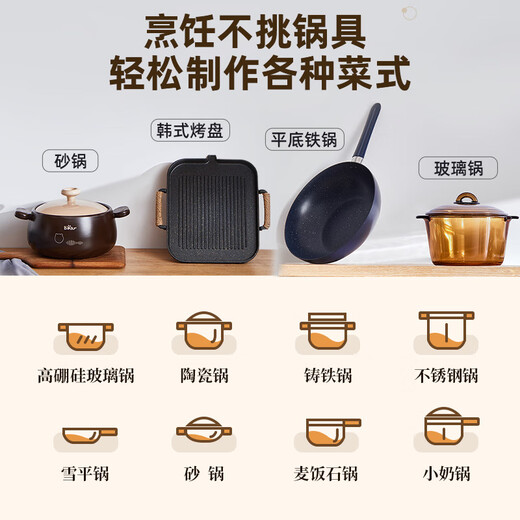Bear induction cooker, high-power electric ceramic stove, small induction cooker, home-use pot-free 6-speed stir-frying, tea-making battery stove 2200W DTL-D22R1