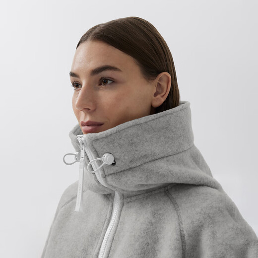 Canada Gans Chilliwack Frauen weißes Label Wolle Wolle Fleece Jacke Bomber Jacke große Gänsejacke 7102W1 1342 Blumengrau Silber Birke M.