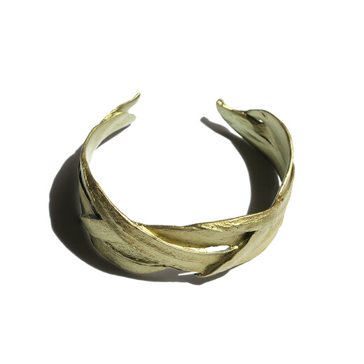 Michael Michaud German Light Luxury Jewelry Gold-plated Silver Bangle Bracelet Literary Retro Fashion Jewelry as a Birthday Gift for Girlfriend Eucalyptus Leaves - Bronze Style (7102) + Gift Box E