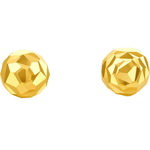 Saturday Blessing Yellow 18K Gold Small Gold Beads Earrings Stud Earrings Girls Birthday Gift C0913263 Pair