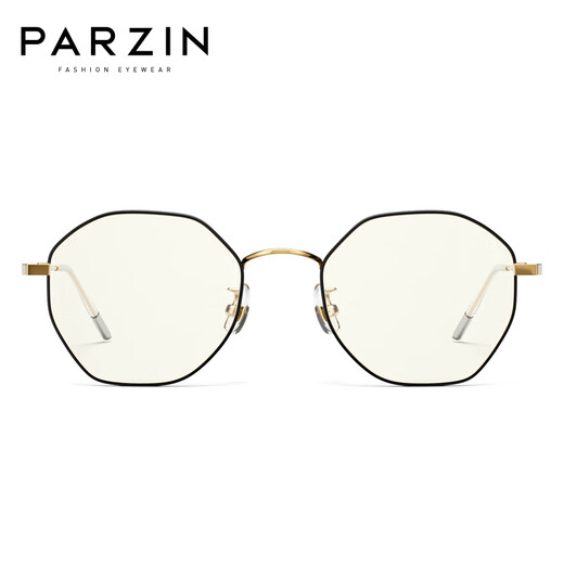 帕森（PARZIN）可配度数近视眼镜架 时尚金属多边形镜框显脸小 15738