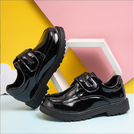 Xin Yueqing children's shoes boys' single leather shoes spring and autumn new British style black soft sole performance shoes for middle-aged and older children and primary school students A-315 upgraded version black 37 inner length 23 cm