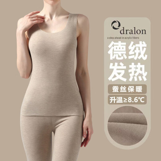 Love Autumn and Summer Wool Silk German Velvet Vest Women's Winter Velvet Thickened Interior with Heating Seamless Bottoming and Warm Interior Black Suit Wool Silk M Suitable for 95-115 Jin Jin is equal to 0.5 kg