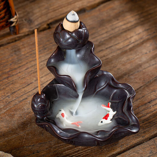 Mewai (incense burner) reverse flow incense tower incense creative ornaments aromatherapy household reverse flow incense grains toilet deodorizing incense 55 capsules + landscape lavender