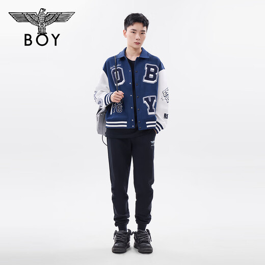 BOY LONDON潮牌长裤情侣款黑色印花束脚透气休闲裤N15903 黑色 XL