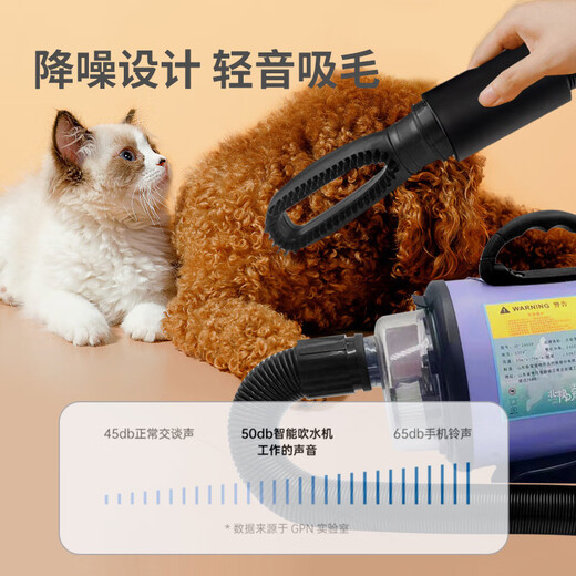 Pet hair dryer, dog hair dryer, pet blow dryer, high-power drying pet hair blowing, hair pulling, suction and blowing all in one, black