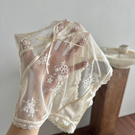 Yishimao französischer Satin, sexy Spitzen-Mesh-Unterwäsche für Damen, hautfreundlicher Maulbeerseide-Unterteil, Sommer, dünner Abschnitt für junge Damen, Y3883-Grün + Hautfarbe + Rosa + Lila, M geeignet für 80–100 Jin Jin entspricht 0,5 kg