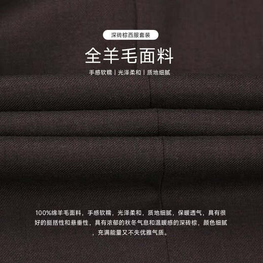 Callisto 100% sheep wool spring and autumn business casual suit trouser suit brown brown 170B suit 46B