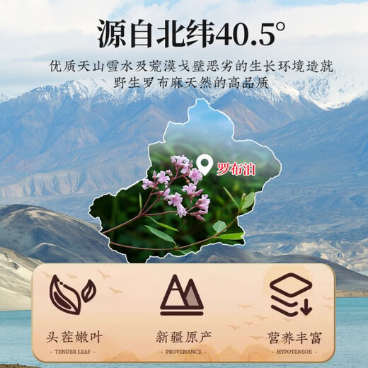 Xiehe Jingpin Genuine Luobuma Té Xinjiang no Wild antihipertensivo Té de salud de presión arterial con gynostem azul verde Qian liufei hojas de té tres latas [robuma] recomendadas por amigos