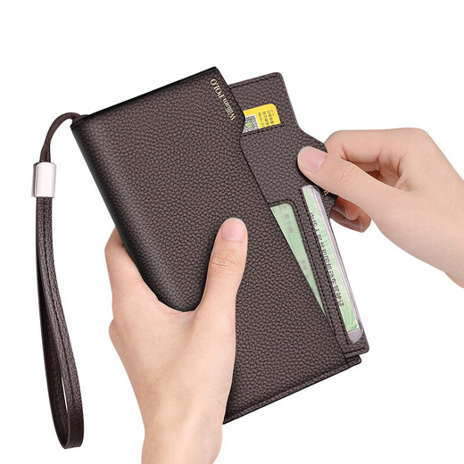 Williampolo Paul Wallet Genuine cuero de cuero Long Top de cuero de vaca