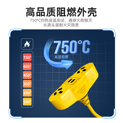 Qingfeng (kyfen) socket extension cord/socket board/socket strip/socket strip/wiring board/trailer board, anti-freeze and cold-resistant 1.5 flat wire diameter, one person with two holes, two people with five holes, total length 6 meters
