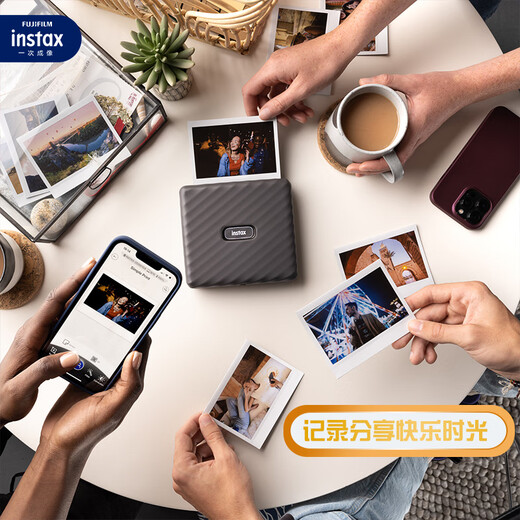 INSTAX Fuji instax Link WIDE Polaroid Mobile Photo Printer Mocha Gray Wide Double Pack Photo Paper Set