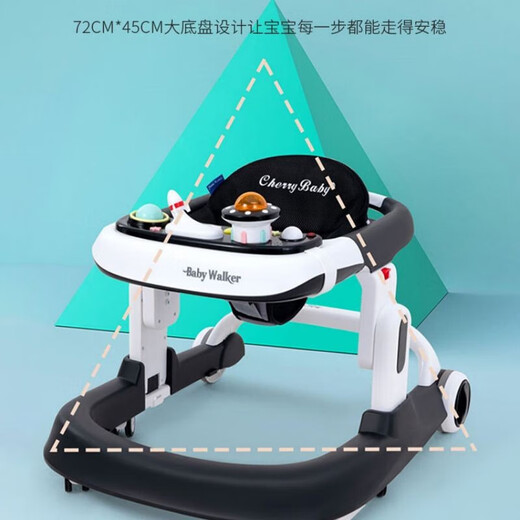 GELSA baby walker 1-3 years old boy and girl anti-roll side-proof O-leg multi-functional children's birthday gift Fashion gray
