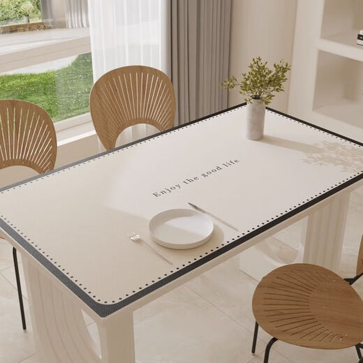 Xinlin light luxury dining table mat, simple modern coffee table tablecloth, no-wash, oil-proof, waterproof, anti-scalding, PVC insulated table mat, high-end, streamlined, clean with just one wipe, 70X120CM, easy to wipe, no-wash