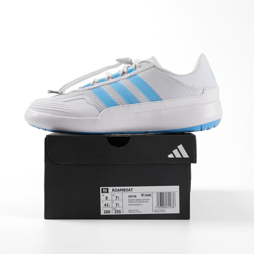 ADIDAS阿迪达斯男女同款网面透气舒适休闲运动鞋轻便耐磨跑步鞋JH9756 符点灰/蓝JH9758 36.5