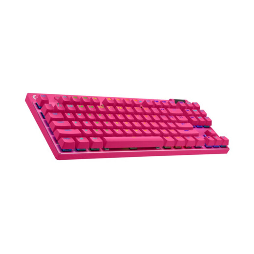 Logitech (G)PRO X TKL/PRO X TKL RAPID Wireless Bluetooth Wired Professional E-sports Game Colorful Backlit Mechanical Keyboard PRO X TKL Pink Three-Mode (Tea Roll)