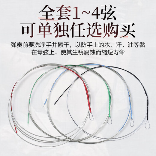 YTK Xinghai Gospel performance type pipa string steel wire 1 2 34 sets of strings professional pipa string ethnic musical instrument accessories three strings (2 in total)