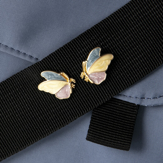EKUSTYEE butterfly small brooch for women, cute collar pin, anti-exposure buckle, creative pin buckle, simple and versatile clothing neck accessories, a pair of three-color wing brooches + gift box