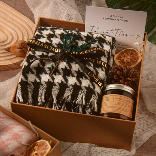 Miao Yijia New Year Gift Boys Birthday Gift Practical High-end Gift Box Scarf Men Boyfriend Husband Dad Wish Snow Gift Box Scarf + Aromatherapy + Greeting Card