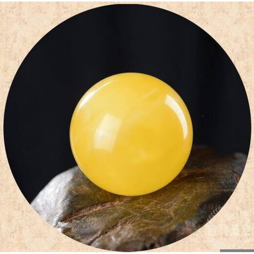 Shantou Lincun DL 1998520 Valentine's Day gift beeswax single beads natural chicken fat yellow amber round beads scattered diameter 8mm 4 pieces