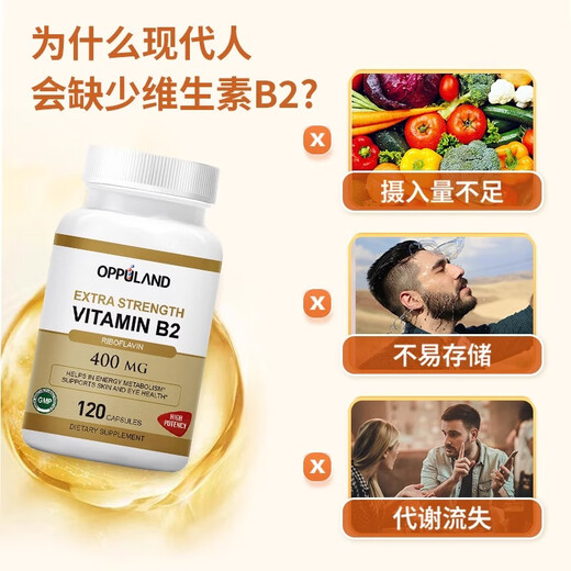 Oppuland vitamin b2 riboflavin 400mg United States imported vitamin vb2 large dose tablet oral health dry lips
