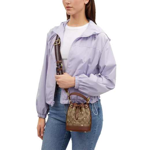 
COACH Dempsey Drawstring Bucket Bag Women's Bucket Bag Handbag Crossbody Bag Hong Kong Warehouse Brown CN679-IMWD9