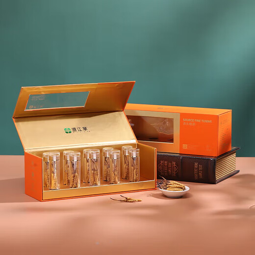 Yuanjiang Grass Cordyceps sinensis nueva caja de regalo Cordyceps seca para productos secos, entregados a líderes y ancianos 4 palos/g 10 gramos [caja de regalo ajustada]