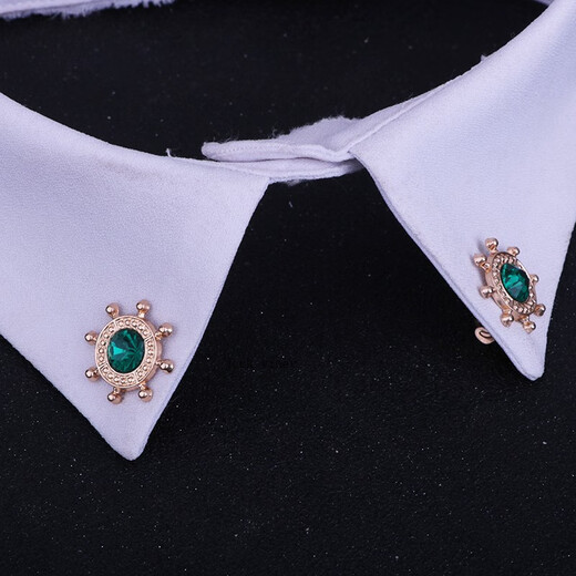 Jack Viney European and American Rudder Neck Pin Brooch Shirch Shirt Colding Bouthing Clip Retro Retro Crystal Pin Trend Une paire d'anniversaire K LW Royal Blue Diamond