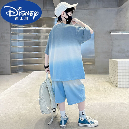 Disney (Disney) Jungen Sommeranzug Dünne 2024 neue Kinder Sommerkurzärmel-Shorts mittelgroße Kinder im Sommerstil hübsch und modisch 689-GREY-Anzug 170