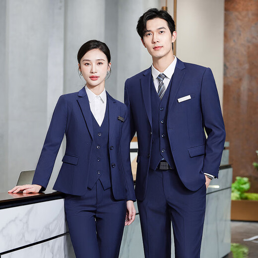 CEO Yageol Suit Set Female Teacher Professional Clothes College Student Interview Suit Black Workwear Temperament Workwear Women's Royal Blue Suit + Skirt + Pants + Shirt 695 5XL