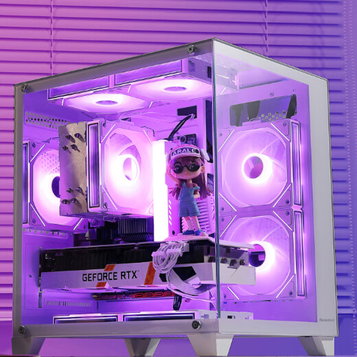 航嘉S920暴风雪海景房电脑小机箱台式主机m-atx纯白色240水冷风扇itx包豪斯迷你mini电源 S900白色+棱镜4Pro风扇白色*7 机箱仅支持240水冷/M-ATX中板