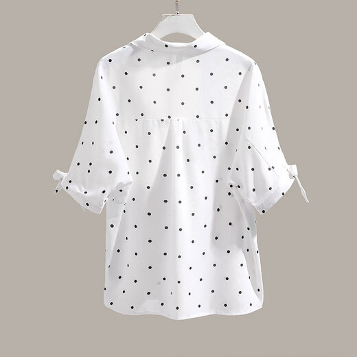 Cypress Commuter Shirt 2025 Summer Suitable Lapel Contrast Color Polka Dot Single Break Top