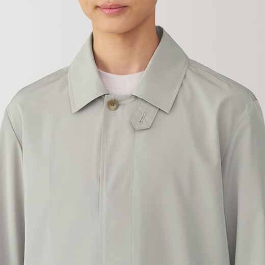 MUJI Men's Waterproof Stand Collar Coat Windbreaker Jacket Men's Mid-Length Men's Spring 25 AD0WUC5S Light Yellow L (175/100A)