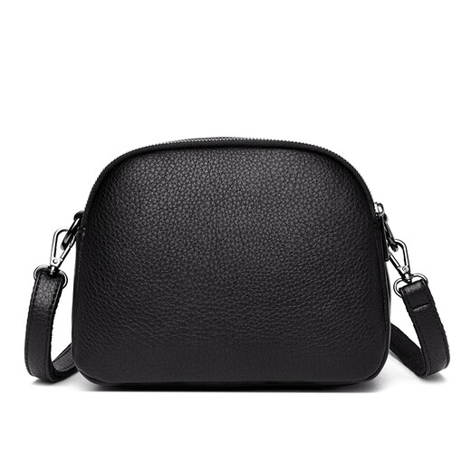 Beijing-Kauf von Frauentasche 2025 Neues modisches weiches Leder One-Shoulder-Shell-Tasche Frauen lässig vielseitige Crossbody-Tasche Handy-Tasche Schwarz schwarz